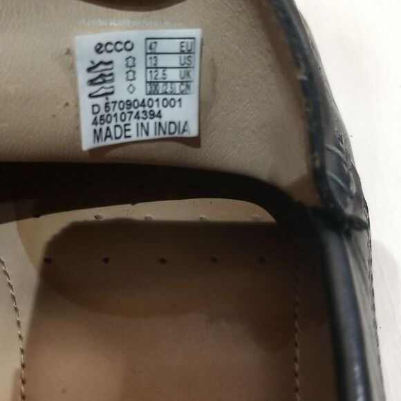 ECCO 'Classic Moc 2.0' MenBlack Leather Loafers EUR 47 | US 13 - Picture 6 of 8